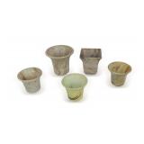 Five Vintage Swirl Design Vases