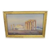 F. Carl Smith Athens Painting, Dated 1911