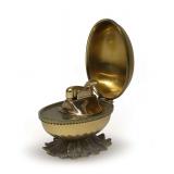 Evans Table Lighter in Egg-Shaped Brass Case