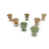 Seven Small Glass Vases