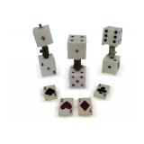 Three Novelty Dice and Playing Card Table Lamps with Four Coordinating Coasters