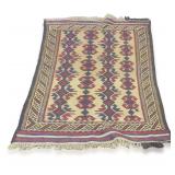 Handwoven Afghan Area Rug with Geometric Design