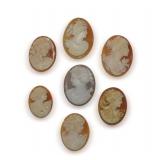 Group of Eight Natural Shell Cameos