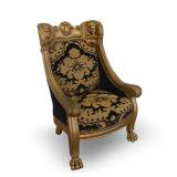 Magnificent Clawfoot Chair with Carved Angels