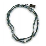 Honora Cultured Freshwater Biwa Stick Green/Blue Pearl Necklace with Sterling Silver Clasp