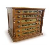 J&P Coats Spool Cotton Cabinet