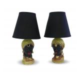 Pair of MCM Blackamoor Head Bust Lamps