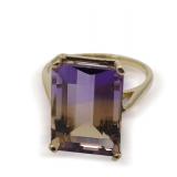 10K Yellow Gold Ring with Rectangular Stone