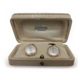 14K Goldman Jewelers Cufflinks in Display Box - Platinum and Gold