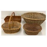 Four Woven Baskets Including Longaberger