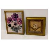 Two Floral Prints in Gilt Frames