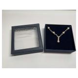 Pure Crystal Collection Swarovski Crystal Drop Necklace with Faux Pearls