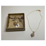 JTV Emulous .25CTW Diamond 14K Yellow Gold over Brass Ring, Earrings, and Pendant Set