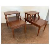 Pair of Woodern Tiered Side Tables... have wear/see photos