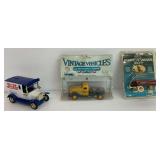 Diecast Vehicle Lot - 1947 International K-12 Semi-Cab, Radio Flyer Wagon, and Pepsi Coin Bank