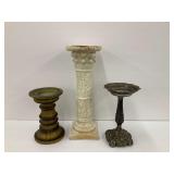 Column Pedestal with Metal Stand & Candleholder