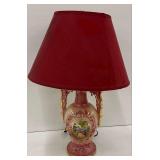 Ornate Table Lamp with Courting Couple Scene... works