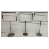 Three Metal Sign Holders