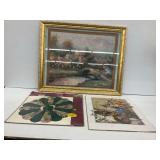 Framed Puzzle, Floral Violin Print, and Quilted Floral Craft Kit