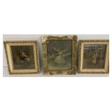 Three Ballet Scene Prints in Ornate Frames