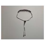 Sterling Silver Purple Heart Shaped Stone Bracelet