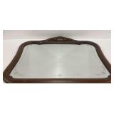 Wooden Framed Mirror with Etched Floral Design