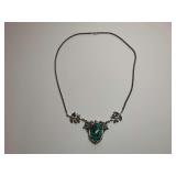 Turquoise & Marcasite Sterling Silver Necklace