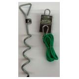 New Grip 72 in. Carabiner Elastic Cord with 16 in. Spiral Anchor Stake