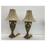 Pair of Urn-Shaped Table Lamps with Shades... work