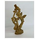 Resin Sculpture of Asian Man and Dragon