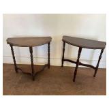 Pair of Half-Moon Shaped Accent Tables