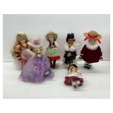 Various Porcelain Dolls in Costume