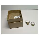 Two Sterling Silver Rings... One with Sakota Emerald & Topaz...Size 5