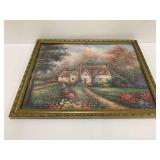 Vintage Framed K. Franz Cottage Scene Print