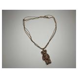 Off Park Collection Black & Peach Crystal Gold Tone Teddy Bear Pendant & 18 in. Triple Strand Chain