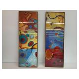 Pair of Framed Abstract Art Prints