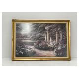 Framed B. Brown Garden Scene Print
