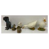 Garden Sculptures: Ducks, Birds, Rabbit and Dog