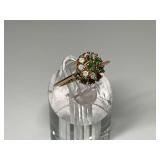 18K Gold Filled Ring with Cluster of Stones