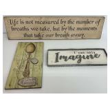 Three Wall Signs - Inspirational Quotes and Spoon Design
