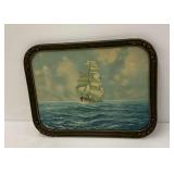 Vintage Framed Clipper Ship Print