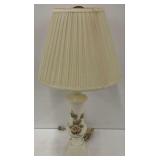Floral Ceramic Table Lamp with Pleated Shade... works
