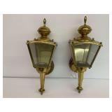 Pair of Brass Wall Mount Light Fixtures