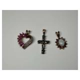 Three Sterling Silver Pendants