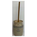 Vintage Marshall Pottery 2-Gallon Stoneware Butter Churn with Dasher