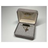 14K Gold Filled Necklace with Heart and Cross Pendant