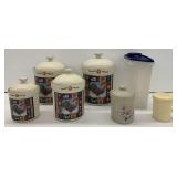 Coco Dowley Rooster Canisters and Kitchenware