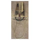 Vintage Wooden Sled with Metal Runners... missing a board