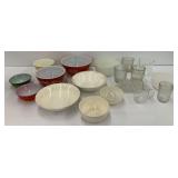 Kitchenware: Pyrex Bowls, Measuring Cups, and Other Items
