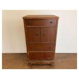 Vintage Wooden Sewing Cabinet with Drawers and Doors... Made in Rockford, IL